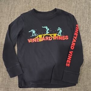 Vineyard Vines Navy Long-Sleeve Surf Graphic Tee